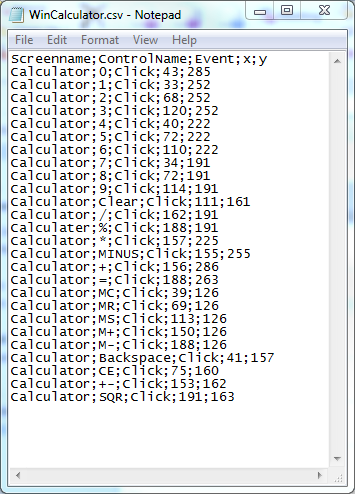 Example of a CSV Event File